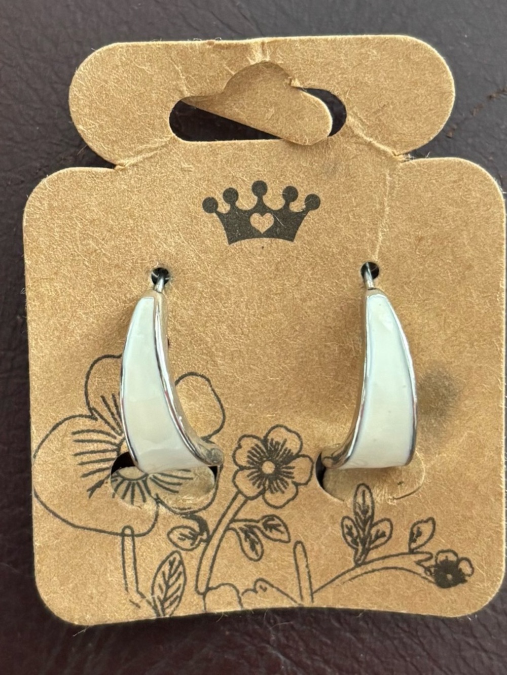 WHITE ENAMEL EARRINGS